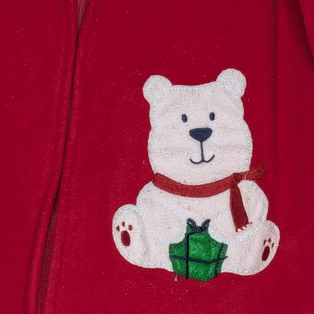 Carter's Christmas/Holiday Fleece Footed Pajamas w/Polar Bear Accent Size 3T